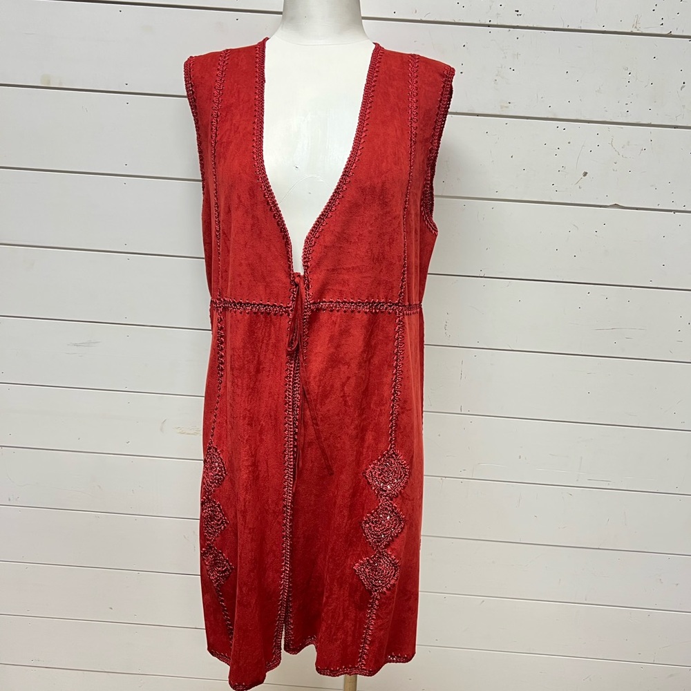 NWT tesoro moda vest large rust